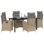 Garten Essgruppe mit Kissen 5 pcs Beige Poly-Rattan