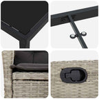 Garten Essgruppe mit Kissen 5 pcs Hellgrau Poly-Rattan