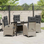 Garten Essgruppe mit Kissen 5 pcs Hellgrau Poly-Rattan