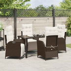 Garten Essgruppe mit Kissen 5 pcs Braun Poly-Rattan