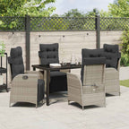 Garten Essgruppe mit Kissen 5 pcs Hellgrau Poly-Rattan