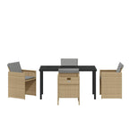 Garten Essgruppe 5 pcs Beige Poly-Rattan
