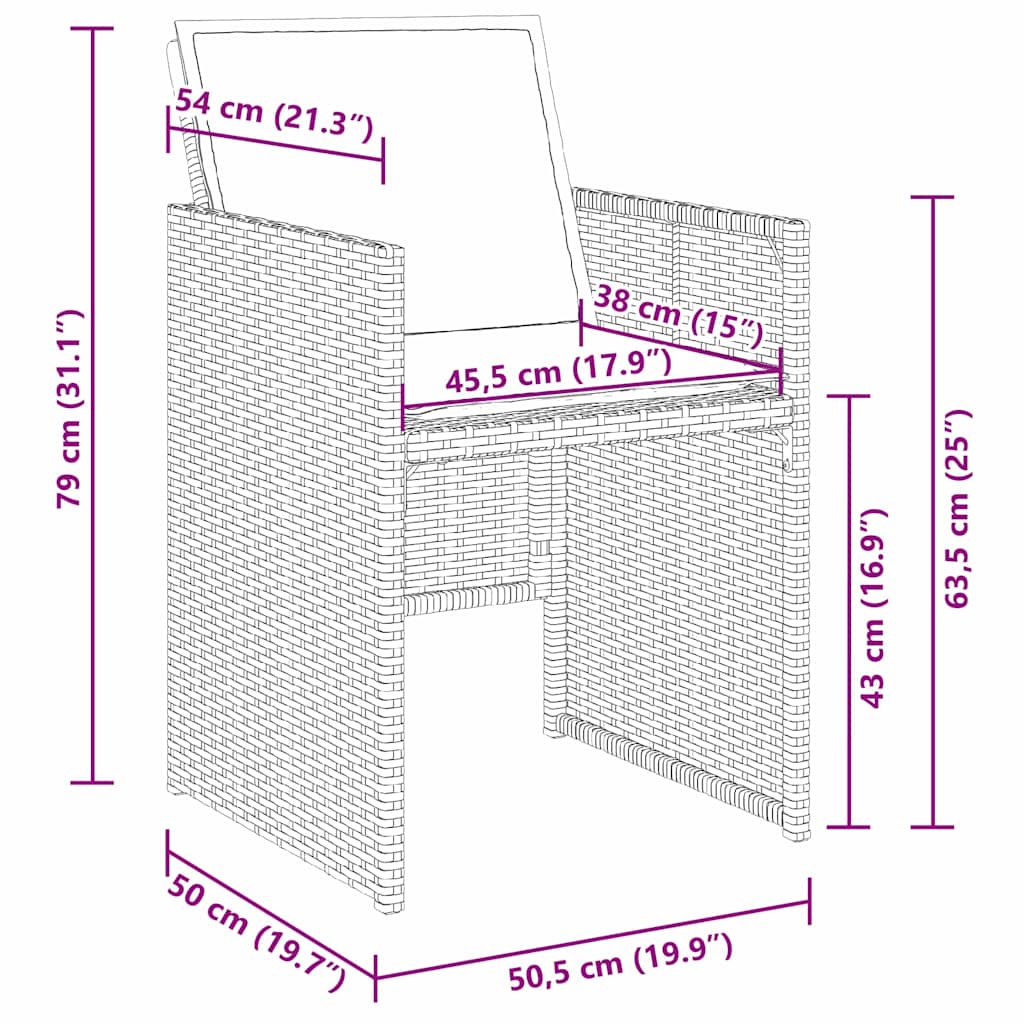 Garten Essgruppe 5 pcs Beige Poly-Rattan