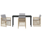 Garten Essgruppe 5 pcs Beige Poly-Rattan