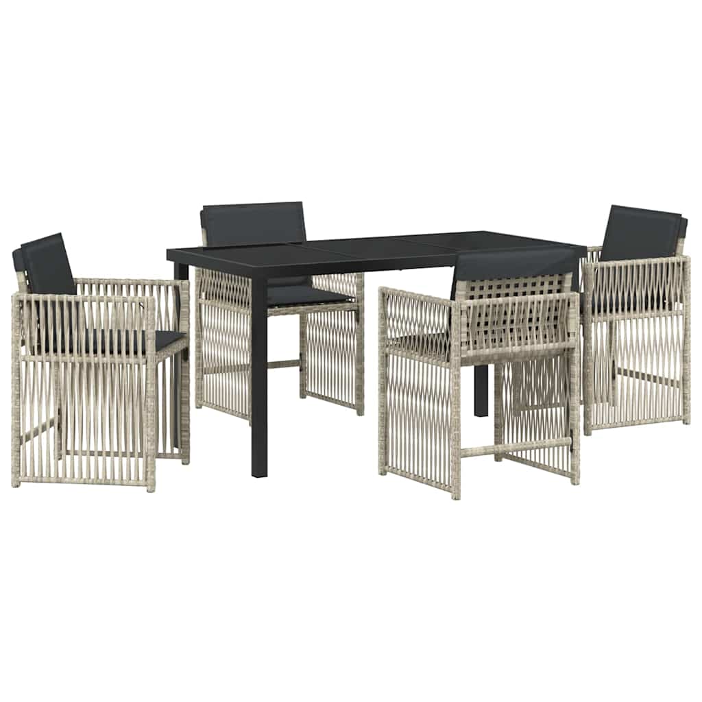 Garten Essgruppe 5 pcs Hellgrau Pulverbeschichteter Stahl