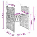 Garten Essgruppe 5 pcs Hellgrau Pulverbeschichteter Stahl