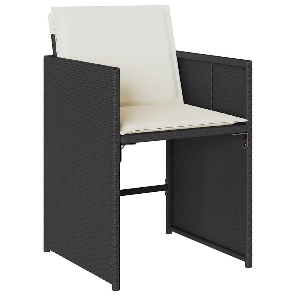 Garten Essgruppe 5 pcs Schwarz Poly-Rattan