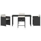 Garten Essgruppe 5 pcs Schwarz Poly-Rattan