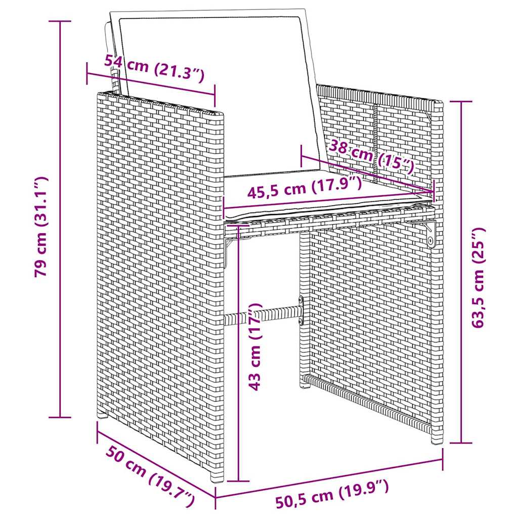 Garten Essgruppe 5 pcs Schwarz Poly-Rattan