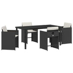 Garten Essgruppe 5 pcs Schwarz Poly-Rattan