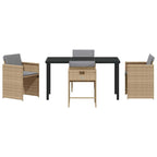 Garten Essgruppe 5 pcs Beige Poly-Rattan