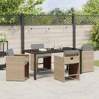 Garten Essgruppe 5 pcs Beige Poly-Rattan
