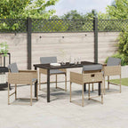 Garten Essgruppe 5 pcs Beige Poly-Rattan
