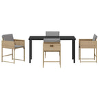 Garten Essgruppe 5 pcs Beige Poly-Rattan