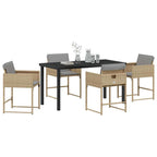 Garten Essgruppe 5 pcs Beige Poly-Rattan