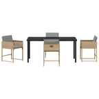 Garten Essgruppe 5 pcs Beige Poly-Rattan