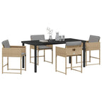 Garten Essgruppe 5 pcs Beige Poly-Rattan
