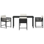 Garten Essgruppe 5 pcs Schwarz Poly-Rattan