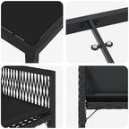 Garten Essgruppe 5 pcs Schwarz Poly-Rattan