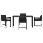 Garten Essgruppe 5 pcs Schwarz Poly-Rattan