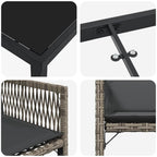 Garten Essgruppe 5 pcs Grau Poly-Rattan