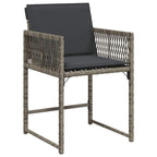 Garten Essgruppe 5 pcs Grau Poly-Rattan