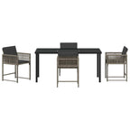 Garten Essgruppe 5 pcs Grau Poly-Rattan
