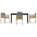 Garten Essgruppe 5 pcs Beige Poly-Rattan