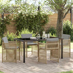 Garten Essgruppe 5 pcs Beige Poly-Rattan