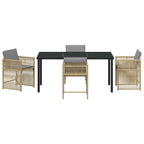 Garten Essgruppe 5 pcs Beige Poly-Rattan