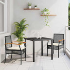 Garten Essgruppe mit Kissen 3 pcs Schwarz Rattan