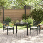 Garten Essgruppe mit Kissen 3 pcs Schwarz Rattan