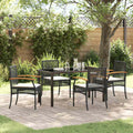 Garten Essgruppe mit Kissen 5 pcs Schwarz Rattan