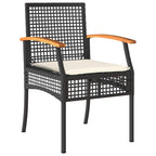 Garten Essgruppe mit Kissen 5 pcs Schwarz Rattan