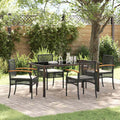 Garten Essgruppe mit Kissen 5 pcs Schwarz Rattan