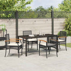 Garten Essgruppe mit Kissen 5 pcs Schwarz Rattan