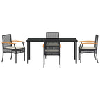 Garten Essgruppe mit Kissen 5 pcs Schwarz Rattan