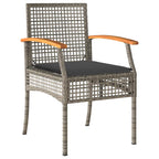 Garten Essgruppe mit Kissen 5 pcs Grau und Schwarz Rattan