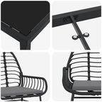 Garten Essgruppe 5 pcs Schwarz Poly-Rattan