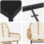 Garten Essgruppe 7 pcs Braun Poly-Rattan