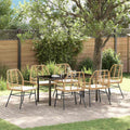 Garten Essgruppe 7 pcs Braun Poly-Rattan