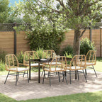 Garten Essgruppe 7 pcs Braun Poly-Rattan