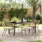 Garten Essgruppe 5 pcs Braun Poly-Rattan