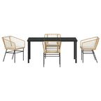 Garten Essgruppe 5 pcs Braun Poly-Rattan