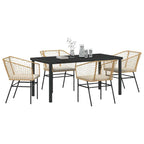 Garten Essgruppe 5 pcs Braun Poly-Rattan