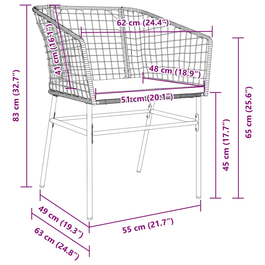 Garten Essgruppe 5 pcs Braun Poly-Rattan