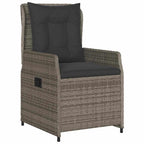 Garten Essgruppe 3 pcs Grau Poly-Rattan