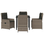 Garten Essgruppe 5 pcs Grau Poly-Rattan
