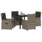Garten Essgruppe 5 pcs Grau Poly-Rattan