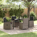 Garten Essgruppe 5 pcs Grau Poly-Rattan